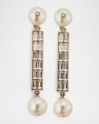San Fin Metal Earrings with Swarovski Crystals and Pearly Beads