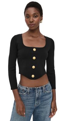 L'AGENCE Sasha 3/4 Knit Corset Black/Gold XXL