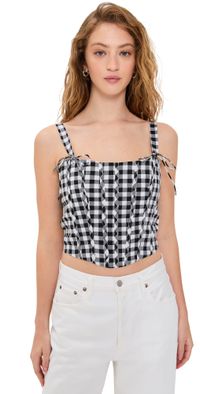 Line & Dot Junie Corset Top White/Black S