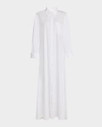 Jenny's Gown Oversized Embellished Cotton Poplin Shirtdress