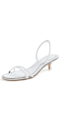 Larroudé Mini Annie Sandals White/Black 6.5