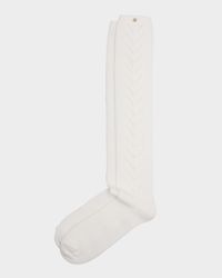 Cotton Pointelle Knee-High Socks