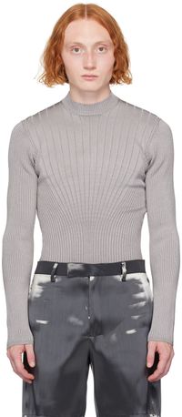 Mugler Pull ajusté gris