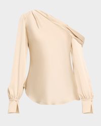 Alice Draped Satin One-Shoulder Top