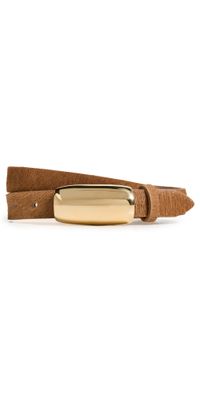 L'AGENCE Marlowe Leather Belt Tan Calf Hair L