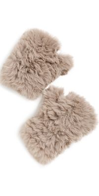 Jocelyn Faux Fur Mittens Ivory One Size
