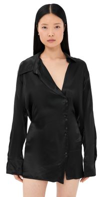 The Attico Mini Shirtdress Black 40