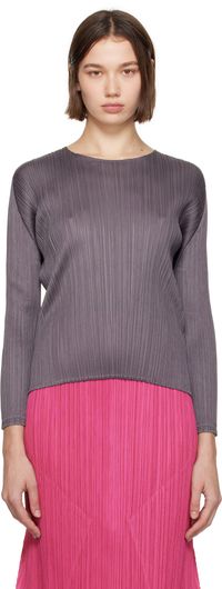 PLEATS PLEASE ISSEY MIYAKE Gray Monthly Colors September Top