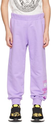 Versace Enfant | Pantalon de survêtement mauve à images à logo