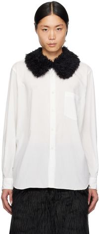 Comme des Garçons Homme Plus White Faux-Fur Collar Shirt