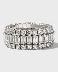 18K White Gold Xpandable Diamond Ring, Size 6.75-9