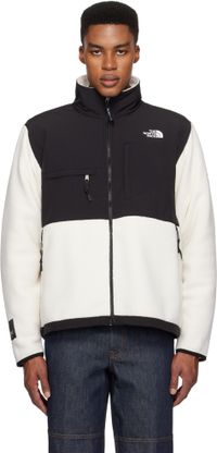 The North Face Blouson rétro Denali noir et blanc