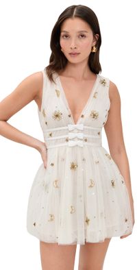 LoveShackFancy Lawton Dress Lunar Gold 8