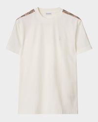 Men's Check Shoulder-Tape T-Shirt