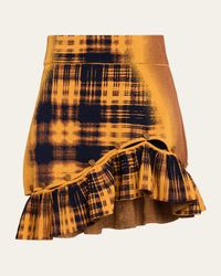 Garlen Wavy Asymmetric Mini Skirt