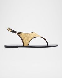 Amalfi Raffia Thong Slingback Sandals