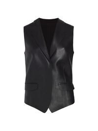 Women's Faux Leather Vest - Black - Size XS