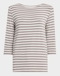 Soft Touch Boatneck Striped Jersey T-Shirt