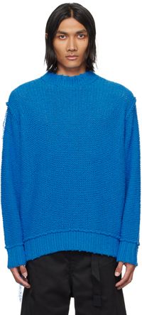 sacai Pull bleu à fils lâches