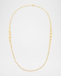 Africa 18K Yellow Gold Graduated Necklace, 36"