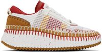 Chloé Red & White Nama Sneakers