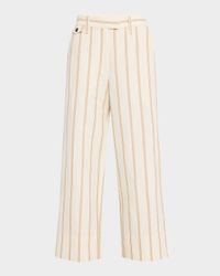 Striped Straight-Leg Crop Chino Pants
