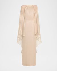 Wet Look Flowy Caftan Gown