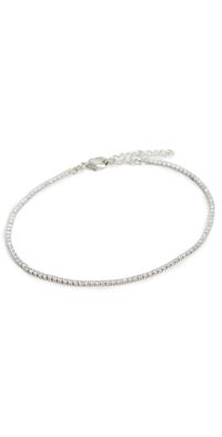 SHASHI Micro Teeny Tiny Tennis Bracelet Silver One Size