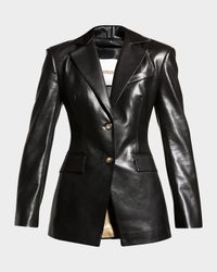 Hathi Single-Breasted Faux Leather Blazer