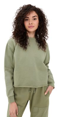 Leset Jamie Patch Crew Neck Sweatshirt Sage (29473-B) L