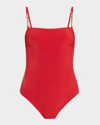 Chain-Strap One-Piece Swimsuit