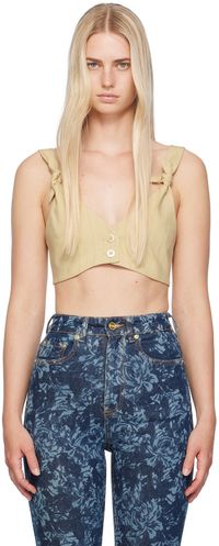GANNI Beige Suiting Tank Top