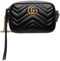 Gucci Black Mini GG Marmont 2.0 Camera Bag