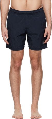 Stone Island Navy Crinkled Swim Shorts