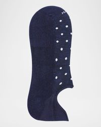 Men's Invisible Sneaker Polka Dot Pima Cotton No-Show Socks