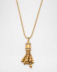 18K Yellow Gold Art Deco Diamond Tassel Necklace