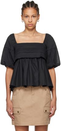 Staud Black Darla Blouse