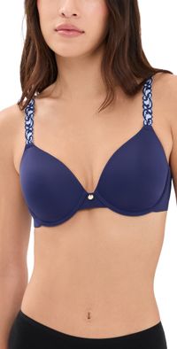 Natori Pure Luxe Custom Coverage Contour Underwire Bra Ink/Blue Mist 34DD