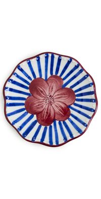 Carolina K Etched Flower Dessert Plate Etched Flower Multi One Size