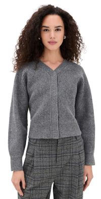 LE BOP Mira Stitched Cardigan Cabernet XS