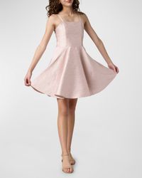 Girl's Jacquard A-Line Dress, Size 7-16