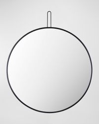 Athanasia 30" Round Wall Mirror, Black