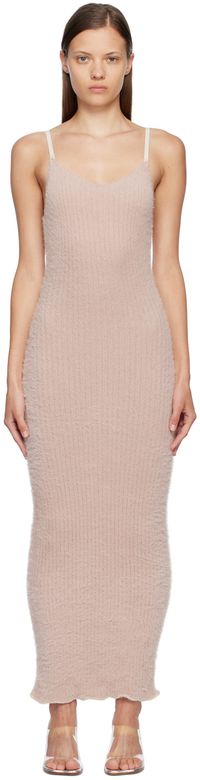 MM6 Maison Margiela Pink Furry Maxi Dress