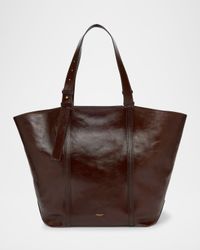 24/7 Shiny Leather Shopper Tote Bag