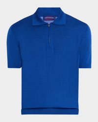 Men's Quarter-Zip Short-Sleeve Polo Sweater