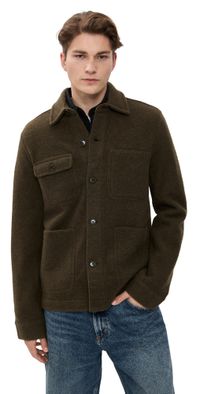 Alex Mill Work Jacket In Boiled Wool Heather Olive L
