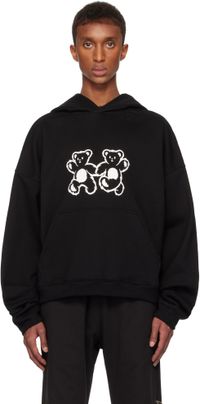 We11done Black Teddy Twins Hoodie