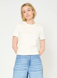 Ekyog - Tee-shirt ajusté manches courtes en jersey - Taille L - Blanc