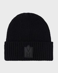 Men's M-Logo Patch Beanie Hat