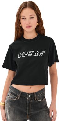 Off-White Big Logo Bookish Crop Tee Black/White S